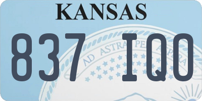 KS license plate 837IQO