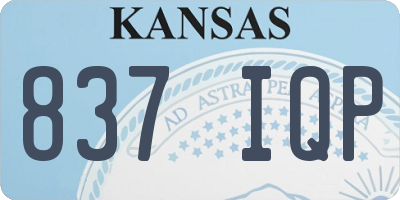 KS license plate 837IQP