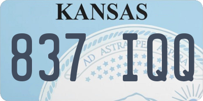 KS license plate 837IQQ