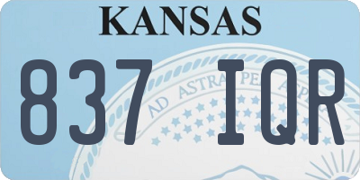 KS license plate 837IQR