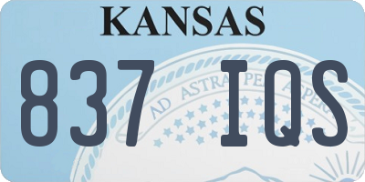 KS license plate 837IQS