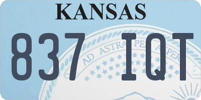 KS license plate 837IQT