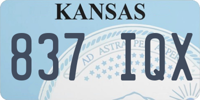 KS license plate 837IQX