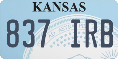 KS license plate 837IRB
