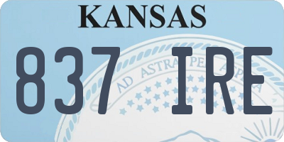 KS license plate 837IRE