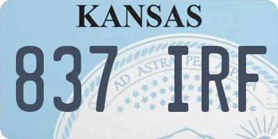 KS license plate 837IRF