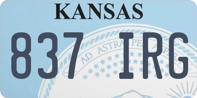 KS license plate 837IRG