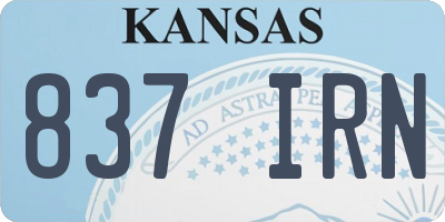 KS license plate 837IRN