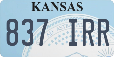 KS license plate 837IRR