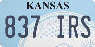 KS license plate 837IRS
