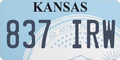 KS license plate 837IRW