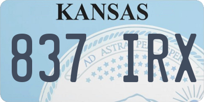 KS license plate 837IRX