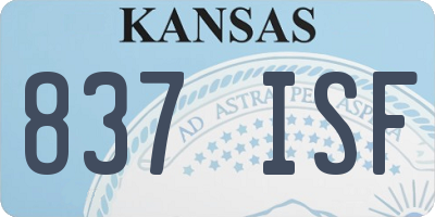 KS license plate 837ISF