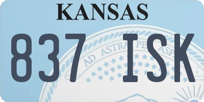 KS license plate 837ISK