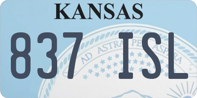 KS license plate 837ISL