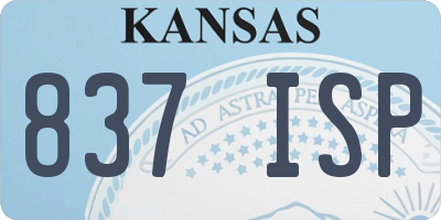KS license plate 837ISP