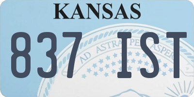 KS license plate 837IST
