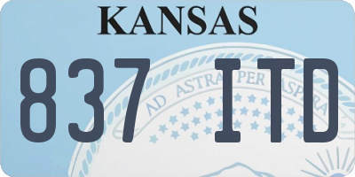 KS license plate 837ITD