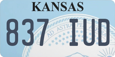 KS license plate 837IUD