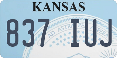 KS license plate 837IUJ