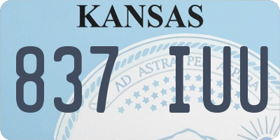 KS license plate 837IUU