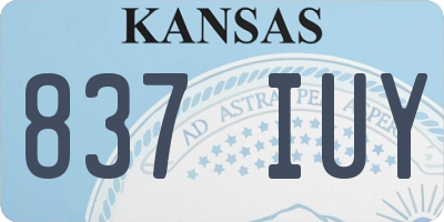 KS license plate 837IUY