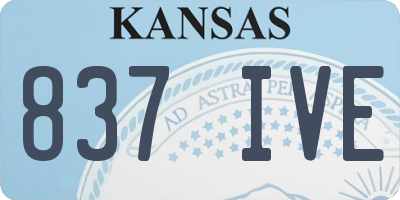 KS license plate 837IVE