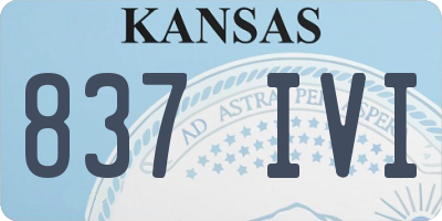 KS license plate 837IVI