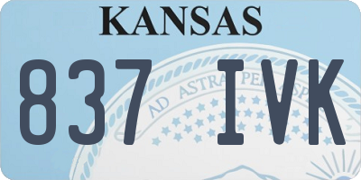 KS license plate 837IVK