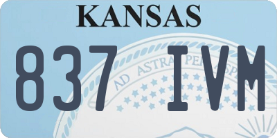 KS license plate 837IVM