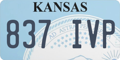 KS license plate 837IVP