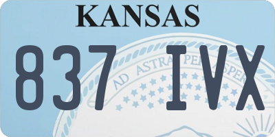 KS license plate 837IVX