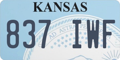 KS license plate 837IWF