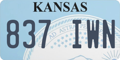 KS license plate 837IWN