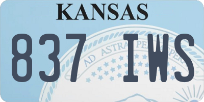 KS license plate 837IWS