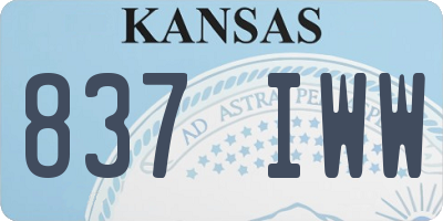 KS license plate 837IWW
