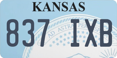KS license plate 837IXB