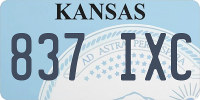 KS license plate 837IXC