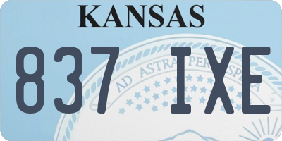 KS license plate 837IXE