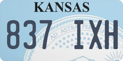 KS license plate 837IXH