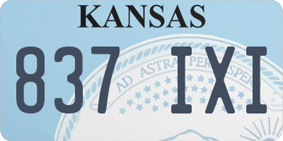 KS license plate 837IXI