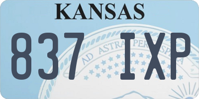 KS license plate 837IXP