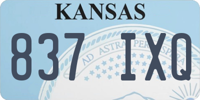 KS license plate 837IXQ