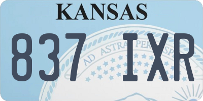 KS license plate 837IXR