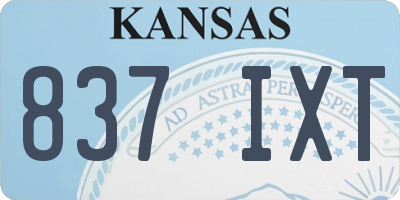 KS license plate 837IXT