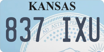 KS license plate 837IXU