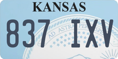 KS license plate 837IXV