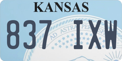 KS license plate 837IXW