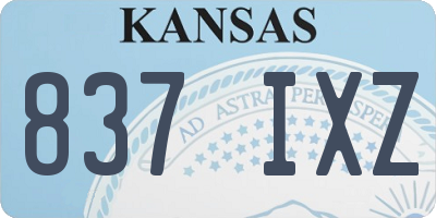 KS license plate 837IXZ