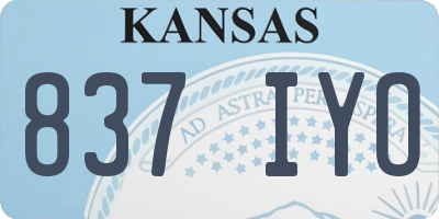 KS license plate 837IYO